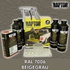 Raptor Lack Beschichtung 4er Set + UBS Pistole/tönbar, schwarz, RAL Farben/Upol