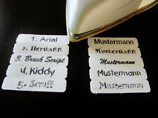 Namenschilder, Wäscheetiketten, Namensetiketten aufbügeln bügeln einbügeln;