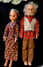 Vintage Mattel Sunshine Family #9112 Grandma&Grandpa Dolls 1973 Opa&Oma Original