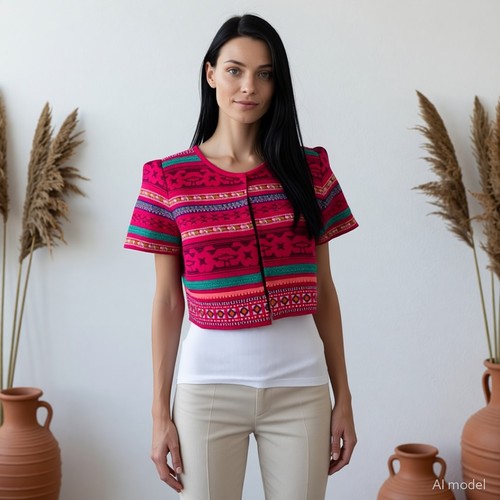 Boho folklore strickjacke - boho,