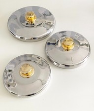 3 Topfdeckel Kochtopfdeckel Ersatzteil  Metall, Knauf 24 Karat 23,5/19,5/17,5 cm