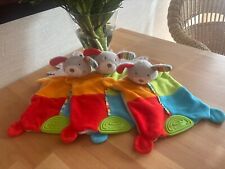 💕Schmusetuch Kuscheltuch Topolino Hund grau rot orange blau grün💕 3 als SET