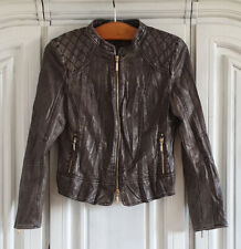 Bikerjacke Kunstleder Taifun by Gerry Weber braun stone m. tollen Details S M 38