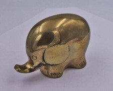 Elefant aus Messing Massiv Rund Figur Tier Glücksbringer Antik