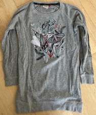 Graues long Sweatshirt mit