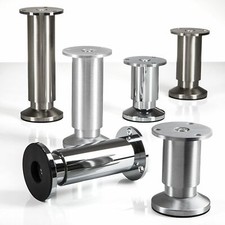 Möbelfüße verstellbar EDELSTAHL Optik Ø38/32mm Sofafuß Alpha Bett Beine B-Ware