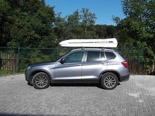 Exklusive Grosse Stabile GFK Premium Dachbox Surfbox BigMalibu SILBER von MOBILA
