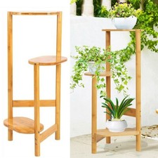Blumentreppe Blumenständer Pflanzentreppe Bambus regal mit 3 Stufen Innen Balkon