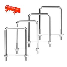 U-Bügel M6/M8/M10 & Gegenplatte Gewindebügel Bügelschelle Dachträger 80/40mm
