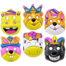 6x Tier-Maske mit Gummiband