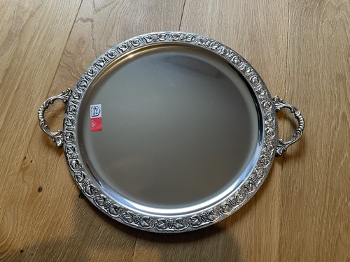 Vintage edelstahl tortenplatte - vintage,