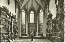 AK Öhringen Hohenlohekreis -Chor d. Stiftskirche, Altar, Kirchenfenster von 1967