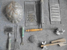 29072 10x Küchengeräte 1930 Spritze Teigroller Form Zink vint. kitchenware Hobel