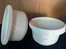 Original Krups Rührschüssel & Sahnebecher Set weiß Vintage Mixer Zubehör