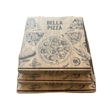 100 Pizzakartons Pizzaboxen aus Pappkarton 24x24x4cm Bella Pizza „FRANCIA“ Braun
