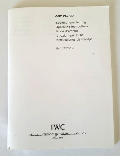Iwc gst chrono anleitung - gst,