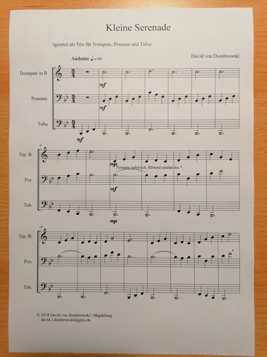 Musiknoten kleine serenade - :kleine,