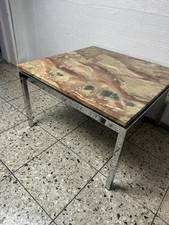 Couchtisch aus Naturmarmor Vintage Couchtisch aus Chrom  Marmor 50 60er  Tisch