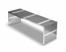 Edelstahlbank Sitzbank Edelstahl mit Acrylglas Distanzstücken Qualität