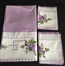 Neu Handarbiet Stickerei Bettwäsche Bettbezug Bettbezüge 200 x 200 cm, 3 teil, 