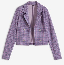 Strukturierter Kurzblazer in Bouclé-Optik Gr. 50 Lila Sonstige Damen Sakko Neu*