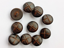 10 Knöpfe Lederoptik dunkelbraun 20mm Trachten Landhausmode Basteln
