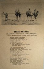 DN AK Heia Safari! Marschlied d. d. Afrika-Kämpfer, ca. 1942, Feldpost, gelaufen