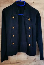 Uniformjacke Piratin, Räuberin, Gr 38, weicher Stretch-Sweat, goldfarbene Knöpfe