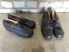 1 of 2 Paar DDR  Arbeits Schuhe Größe 25,5 / 39 Schwarz Vintage Leder Lagerware