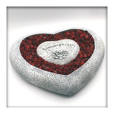 Pflanzschale Pflanzgefäss Herz Garten Unvergessen Grabschmuck m. Glaskies Winter