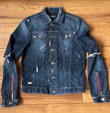 100%ORIG DSQUARED RED ZIPPER ROOKIE WASH JACKET JEANS JACKE GR.48 S74AM00459