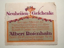 Berlin - Albert Rosenhain - Neuheiten - Geschenke / Reklamemarke