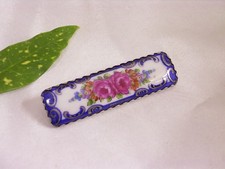 SILBERBROSCHE 800 MIT PORZELLANMALEREI UM 1930/40