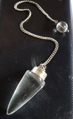 Bergkristall pendel mit silber - bergkristall,
