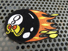 Älterer Aufnäher Patch - Eightball - Schwarze Billiardkugel mit Flammen