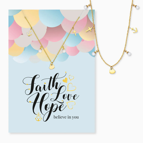Grußkarte faith love hope - love, mit