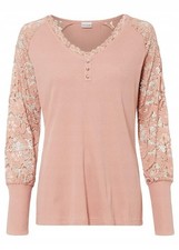 Shirt Gr. 36/38 Vintagerosa Damen Langarm Bluse Tunika Oberteil Neu