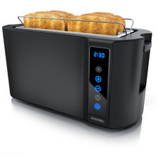 Arendo Stilvoller EL Toaster 4 Scheiben Touch Panel Display Schwarz