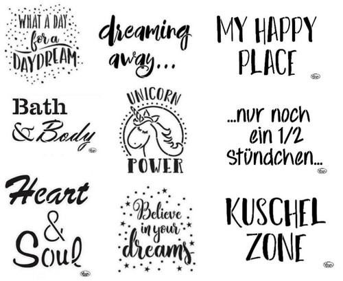 Schablone texte relax - relax, dream