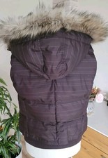 ESPRIT Damen Weste mit abnehmbarer Kapuze Steppweste Stepp-Weste braun Gr. 38