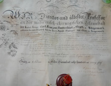 Urkunde Arzt Diplom Graz 1845