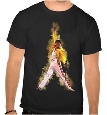 Freddie Mercury Queen Rock Music Logo SCHWARZE T-Shirt - 1040