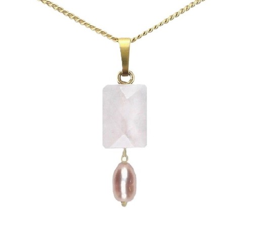 Rosenquarz anhänger rosa - anhänger, +