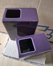 Vase Lila Eckig 2er Set Neu