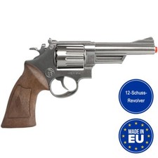 Revolver Polizei Silber Braun Magnum Pistole 26,5 cm lang 12 Schuss
