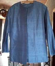 Damen Kostüm UNIKAT aus Rohseide silber 38, handmade and designed von Ingeborg