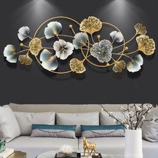 3D Metall Wandbild Gingko