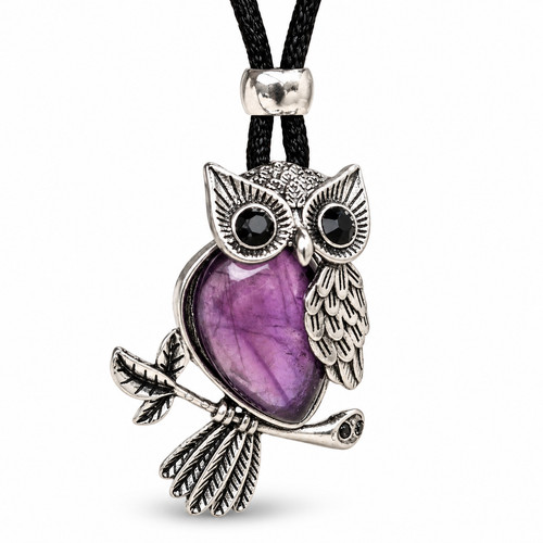 Eule anhänger amethyst - anhänger,