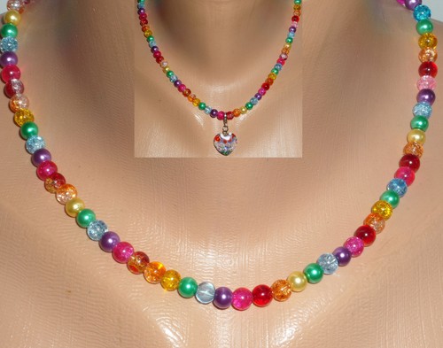 Glasperlen halskette collier - glasperlen,
