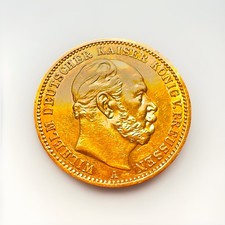 Goldmünze 20 Mark * Kaiser Wilhelm I. * 1873 A * 900er Gold * 22,5 x 1,4mm